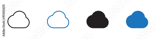 Cloud icon Vector set outline