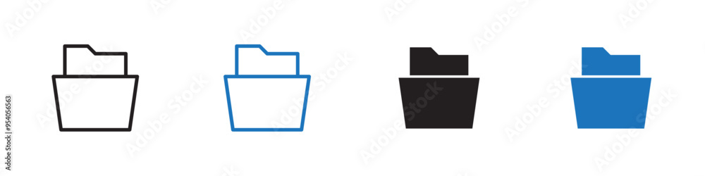 Folder icon Vector set outline Folder icon Vector set outline