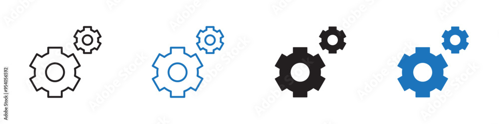 Gear icon Vector set outline