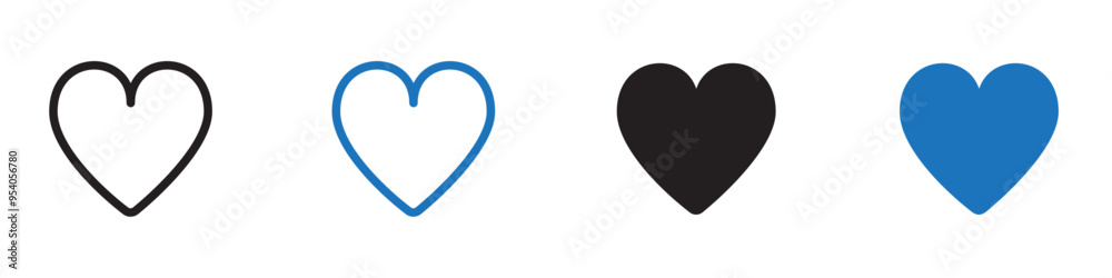 Love icon Vector set outline Love icon Vector set outline