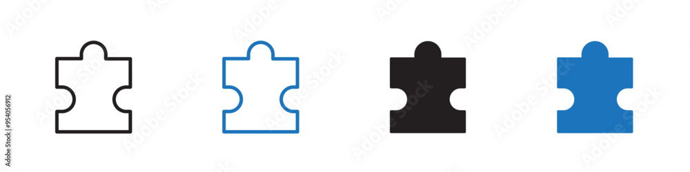 Puzzle icon Vector set outline Puzzle icon Vector set outline