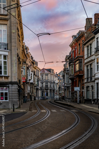 Fototapeta Naklejka Na Ścianę i Meble -  Christmas morning in Ghent, Belgium