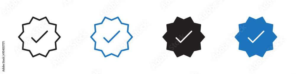 Verified icon Vector set outline Verified icon Vector set outline