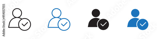 User check icon Vector set outline