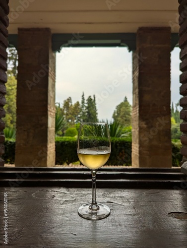 A glass of wine at the Tsinandali Estate (Kakheti, Georgia) photo