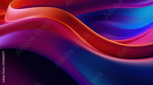 A vibrant abstract design featuring flowing waves of color in red, purple, and blue, ideal for backgrounds or digital art.