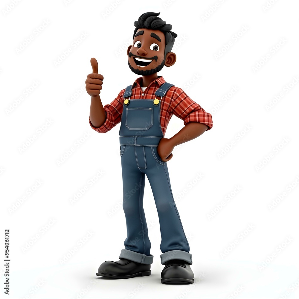 farmer cartoon character isolated 3d render illustration farmer cartoon character isolated 3d render illustration