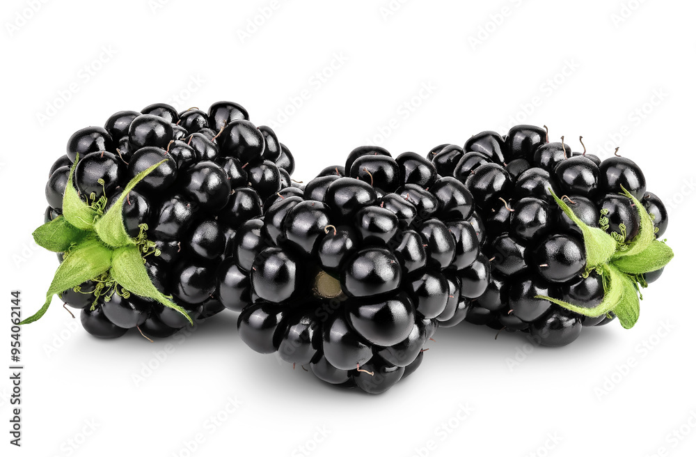 blackberry with leaf isolated on a white background closeup. blackberry with leaf isolated on a white background closeup.