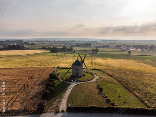 Pontorson Normandy France. Moulin de Moidrey Moidrey windmill, St Michel photo