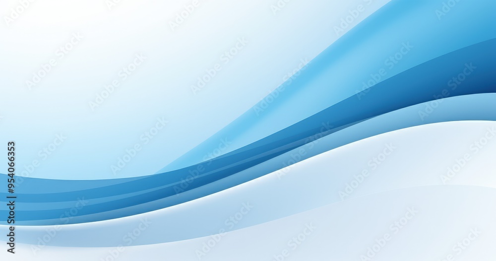 Fototapeta premium A smooth gradient design featuring flowing blue waves, ideal for backgrounds or graphic design projects.