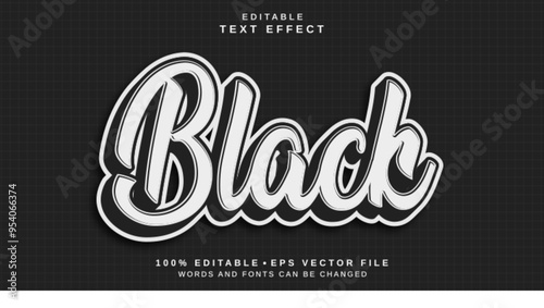 Editable text style effect - Black text style theme.
