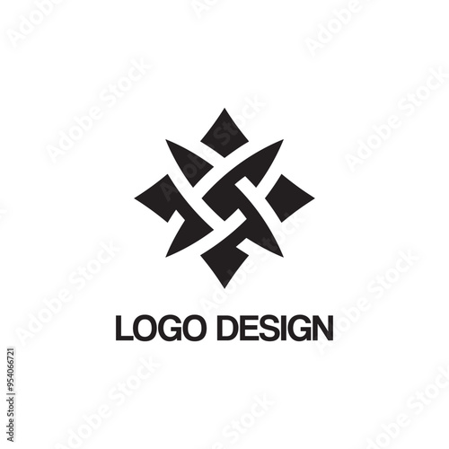 simple black abstract logo design