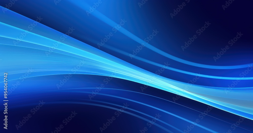 Fototapeta premium A smooth, flowing abstract design featuring shades of blue, creating a calming and modern visual effect.