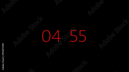 Wallpaper Mural 5 Min Countdown Timer | High-Definition Animation | Seamless Clock Countdown Video Torontodigital.ca