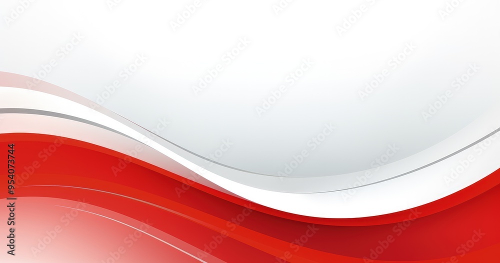 Fototapeta premium A smooth abstract background featuring flowing red and white waves, suitable for presentations or creative designs.