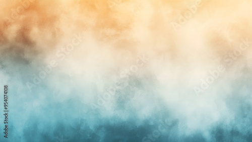 Soft pastel bokeh background with a gradient of light blue and peach tones