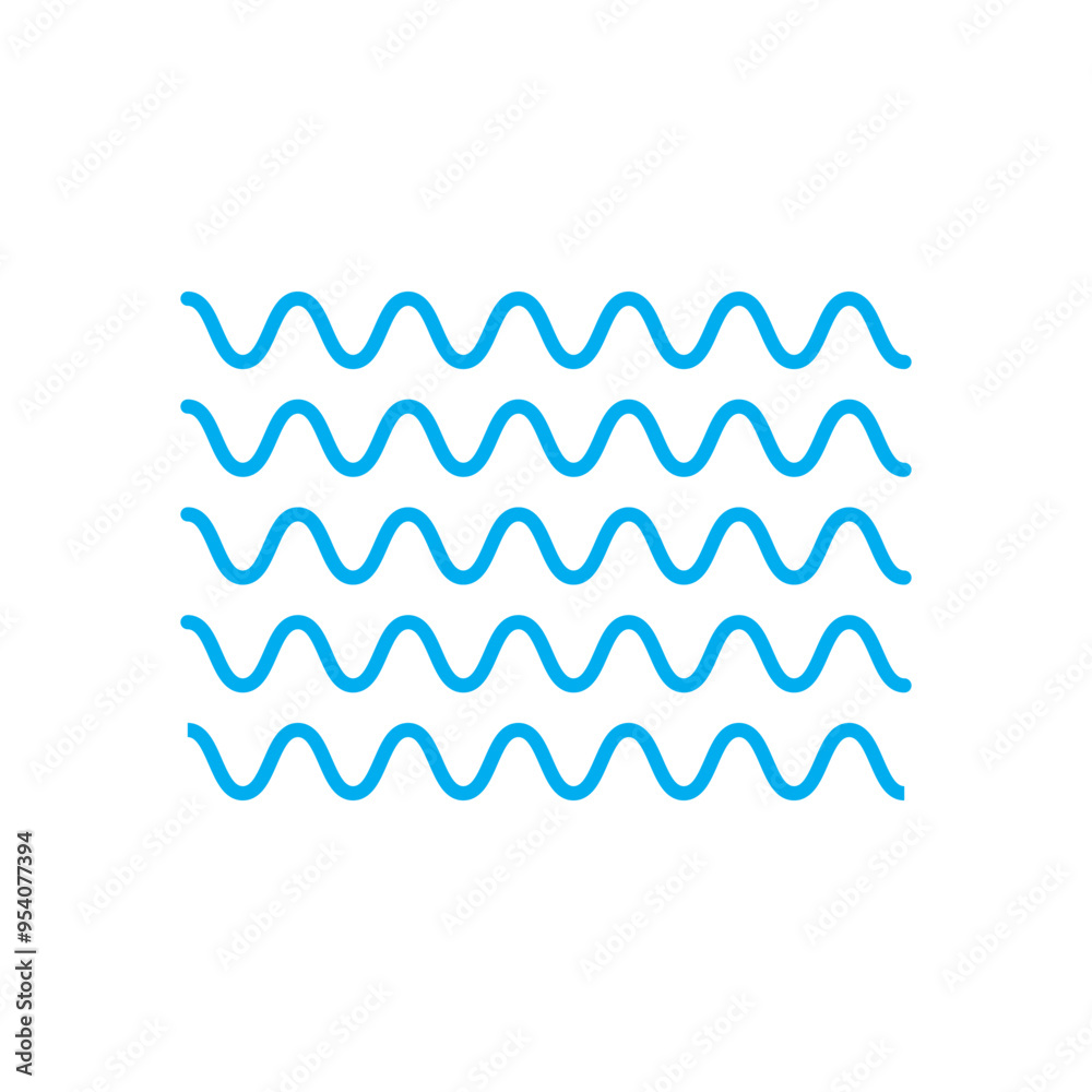 Sea wave icon set. Set of thin line waves. Various wave water lake river. Water logo, line ocean symbol in vector flat style. Seamless abstract line pattern. Water outline symbol. Sea and Ocean signs Sea wave icon set. Set of thin line waves. Various wave water lake river. Water logo, line ocean symbol in vector flat style. Seamless abstract line pattern. Water outline symbol. Sea and Ocean signs