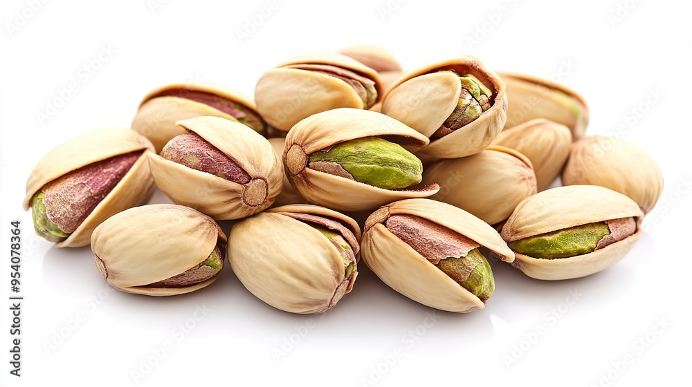 Pistachios isolated on white background