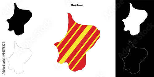 Bosilovo municipality outline map set