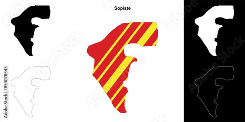 Sopiste municipality outline map set