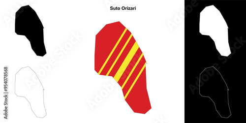 Suto Orizari municipality outline map set
