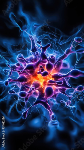 Fusion and fission of uranium, visualizing atomic energy generation and transformation photo