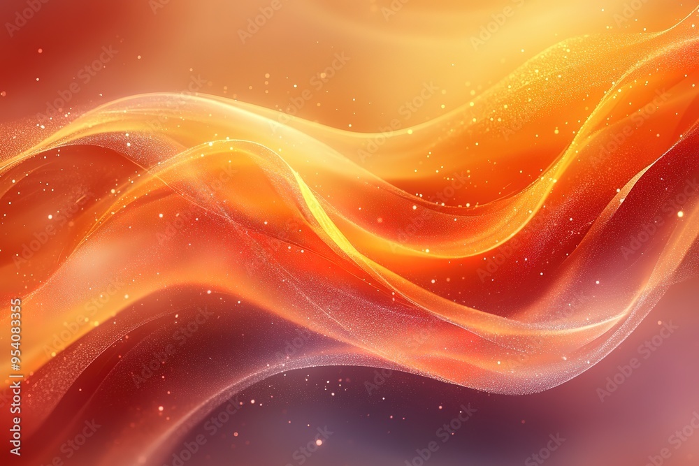 A bright orange wave with a lot of glitter on it A bright orange wave with a lot of glitter on it