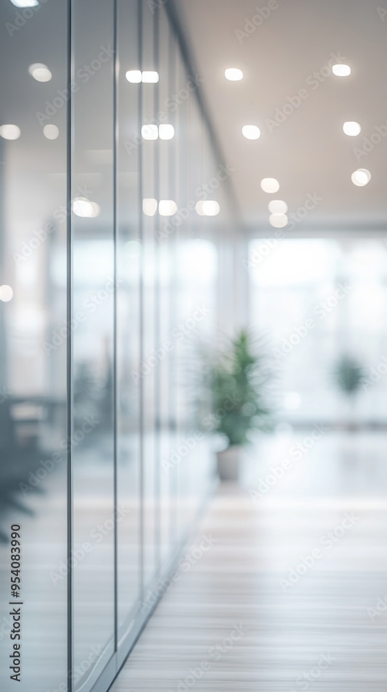 Blurred white modern glass office interior ideal for presentation backdrop Blurred white modern glass office interior ideal for presentation backdrop