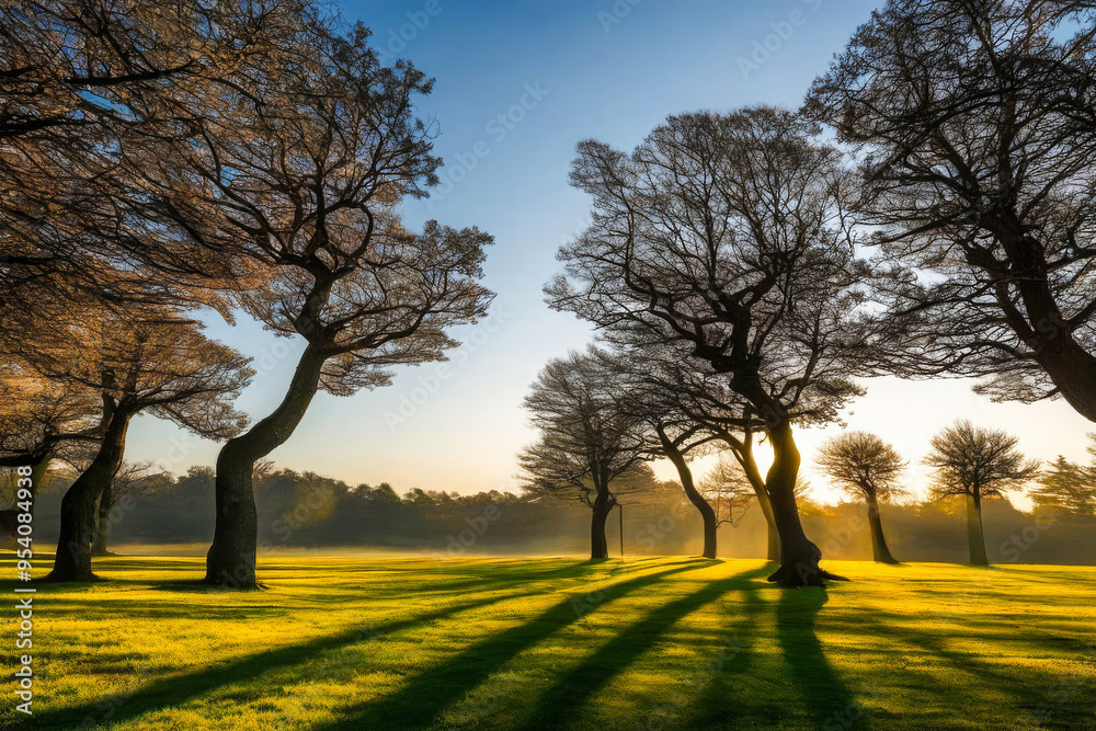Fototapeta premium sunset in the park
