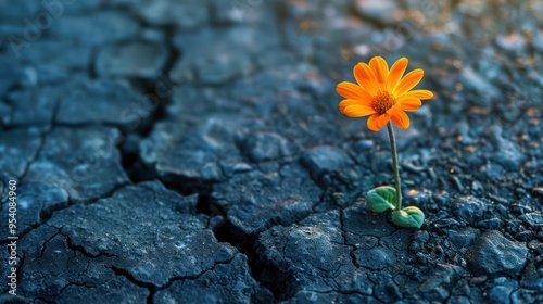 Resilient Blossom: Thriving Amidst Cracked Pavement