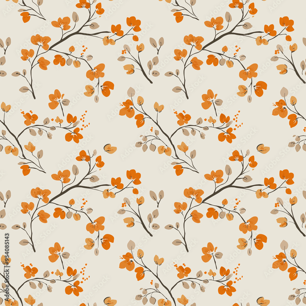 seamless tile of pretty illustrated flowers seamless tile of pretty illustrated flowers
