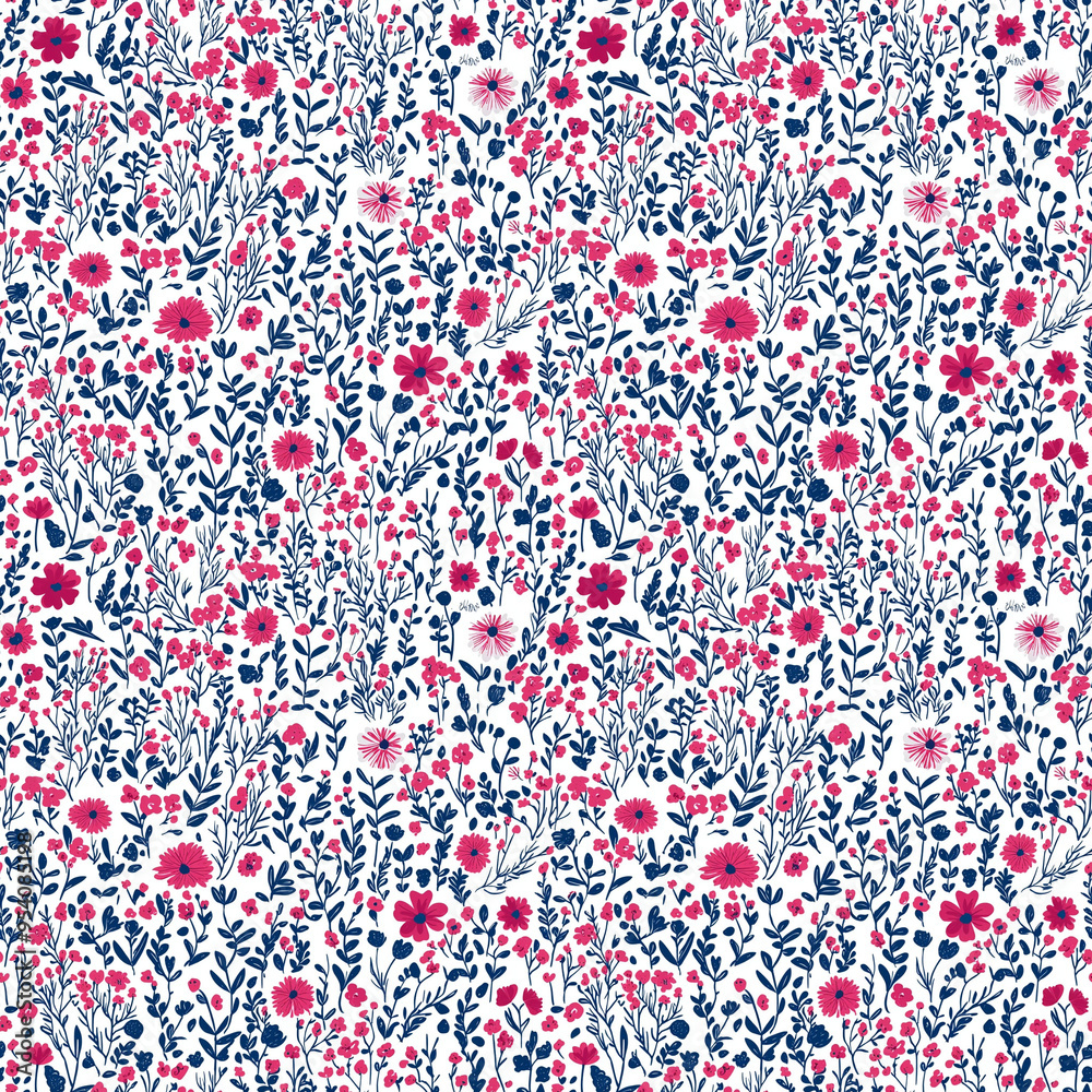 seamless tile of pretty illustrated flowers seamless tile of pretty illustrated flowers
