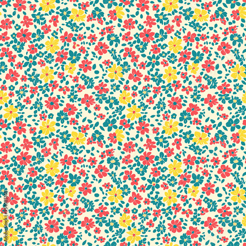 seamless tile of pretty illustrated flowers