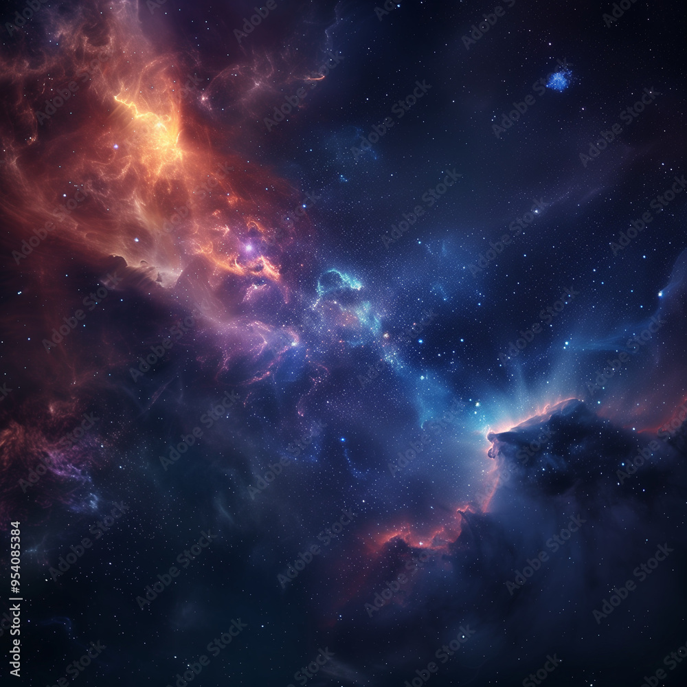 Fototapeta premium The cosmic sky is a universe filled with stars, nebulae and galactic space. The galactic cloud is a nebula. The science of the universe astronomy