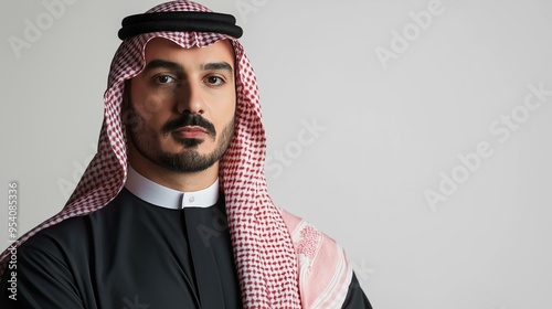 Arab middle eastern saudi man isolated background photo