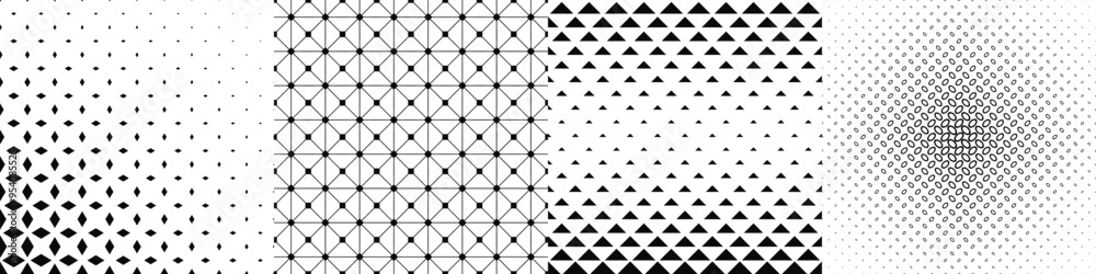 Fototapeta premium Black and white pattern collection