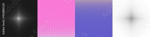 Abstract geometric halftone pattern set