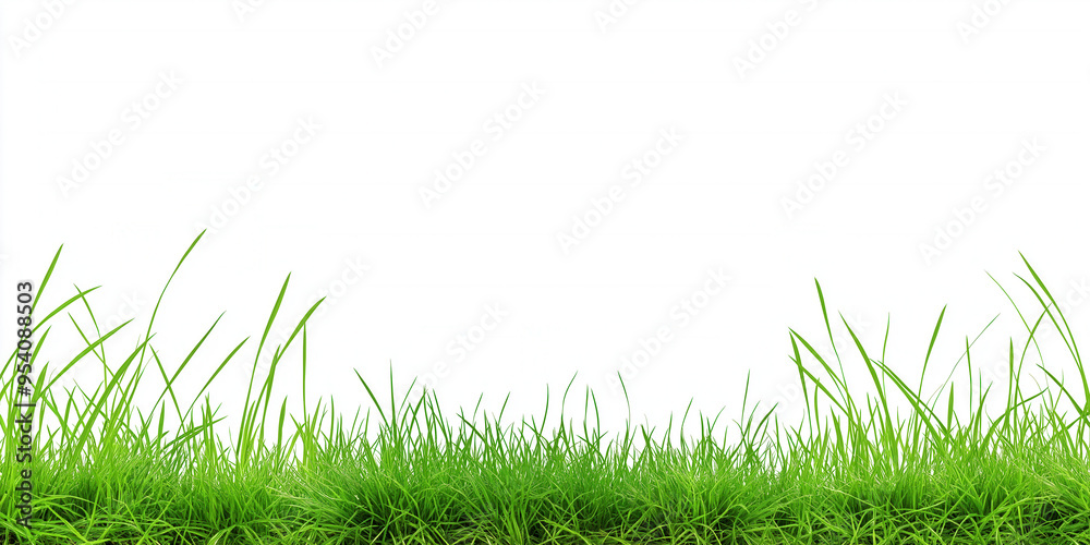 Fresh Green Grass Border Isolated on White Background - Natural Lawn Texture for Landscaping, Spring, and Summer Designs Fresh Green Grass Border Isolated on White Background - Natural Lawn Texture for Landscaping, Spring, and Summer Designs