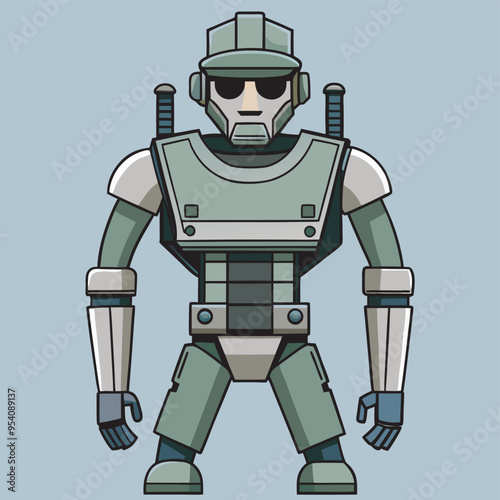 Adobe Illustrator Artwork of armored robot