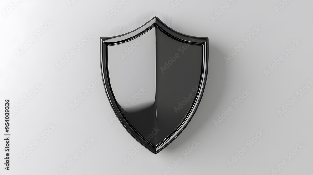 Shield depicting protection. shield 3d icon. Protection, defense and security concept symbol: grey shield on isolated on white background Shield depicting protection. shield 3d icon. Protection, defense and security concept symbol: grey shield on isolated on white background