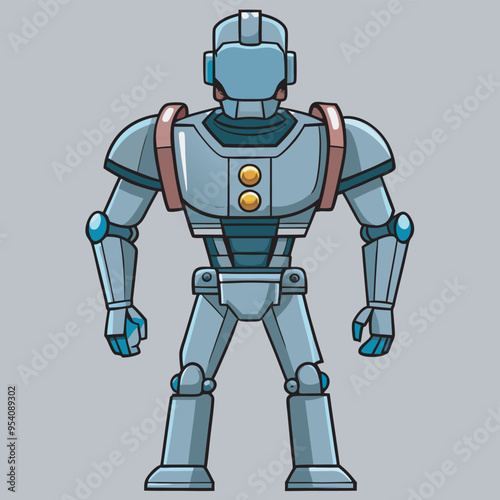 Adobe Illustrator Artwork of armored robot