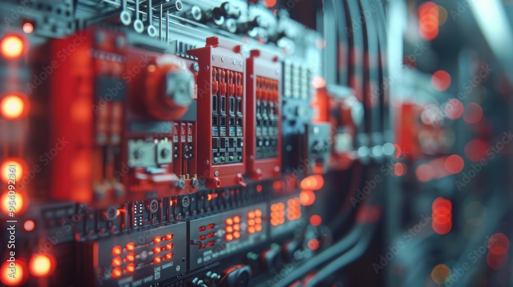 Close-up of Electrical Panel with Fuses and Contactors Close-up of Electrical Panel with Fuses and Contactors