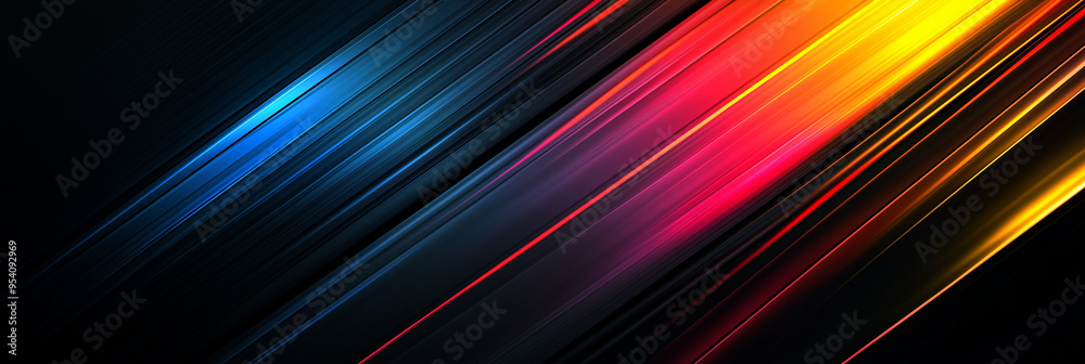 Dark grey black abstract background with colourful glowing angular lines design for social media post, business, advertising event. Modern technology innovation concept background Dark grey black abstract background with colourful glowing angular lines design for social media post, business, advertising event. Modern technology innovation concept background