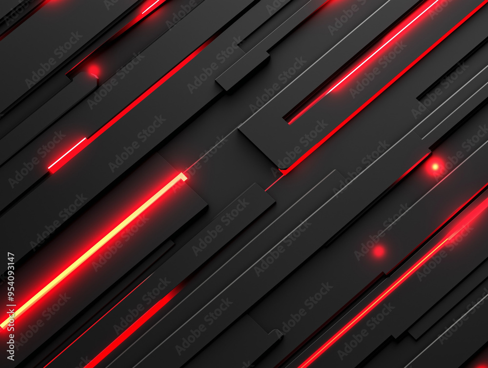 Dark grey black abstract background with red glowing angular lines design for social media post, business, advertising event. Modern technology innovation concept background Dark grey black abstract background with red glowing angular lines design for social media post, business, advertising event. Modern technology innovation concept background