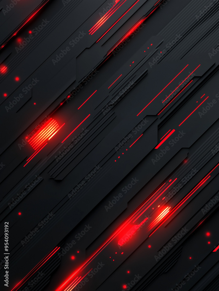 Dark grey black abstract background with red glowing angular lines design for social media post, business, advertising event. Modern technology innovation concept background Dark grey black abstract background with red glowing angular lines design for social media post, business, advertising event. Modern technology innovation concept background