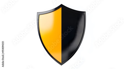 Shield depicting protection. shield 3d icon. Protection, defense and security concept symbol: yellow and black shield on isolated on white background Free Download Shield depicting protection. shield 3d icon. Protection, defense and security concept symbol: yellow and black shield on isolated on white background - GFXLoad