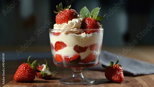 A strawberry dessert