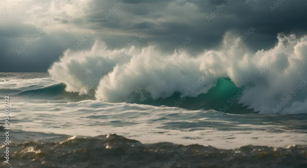 Vast ocean An impending disaster The waves hit the shore gently Obscuring storms that develop beneath the surface of the water 4k animation Vast ocean An impending disaster The waves hit the shore gently Obscuring storms that develop beneath the surface of the water 4k animation