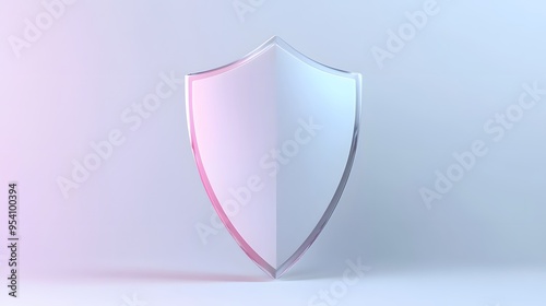 Cyber security safety shield in minimalistic style. 3d vector illustration. white backgroundCyber security safety shield in minimalistic style. 3d vector illustration. white background photo