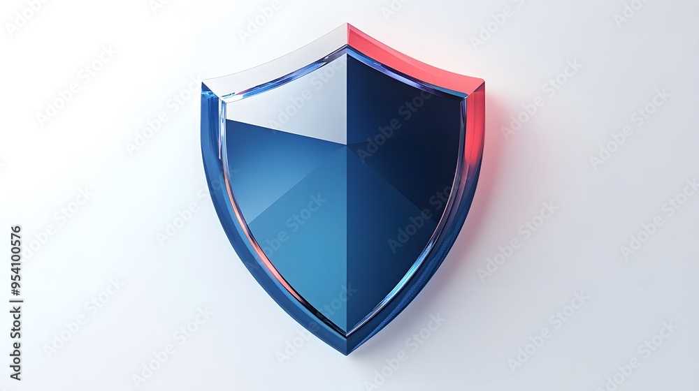 Cyber security safety shield in minimalistic style. 3d vector illustration. white background Cyber security safety shield in minimalistic style. 3d vector illustration. white background
